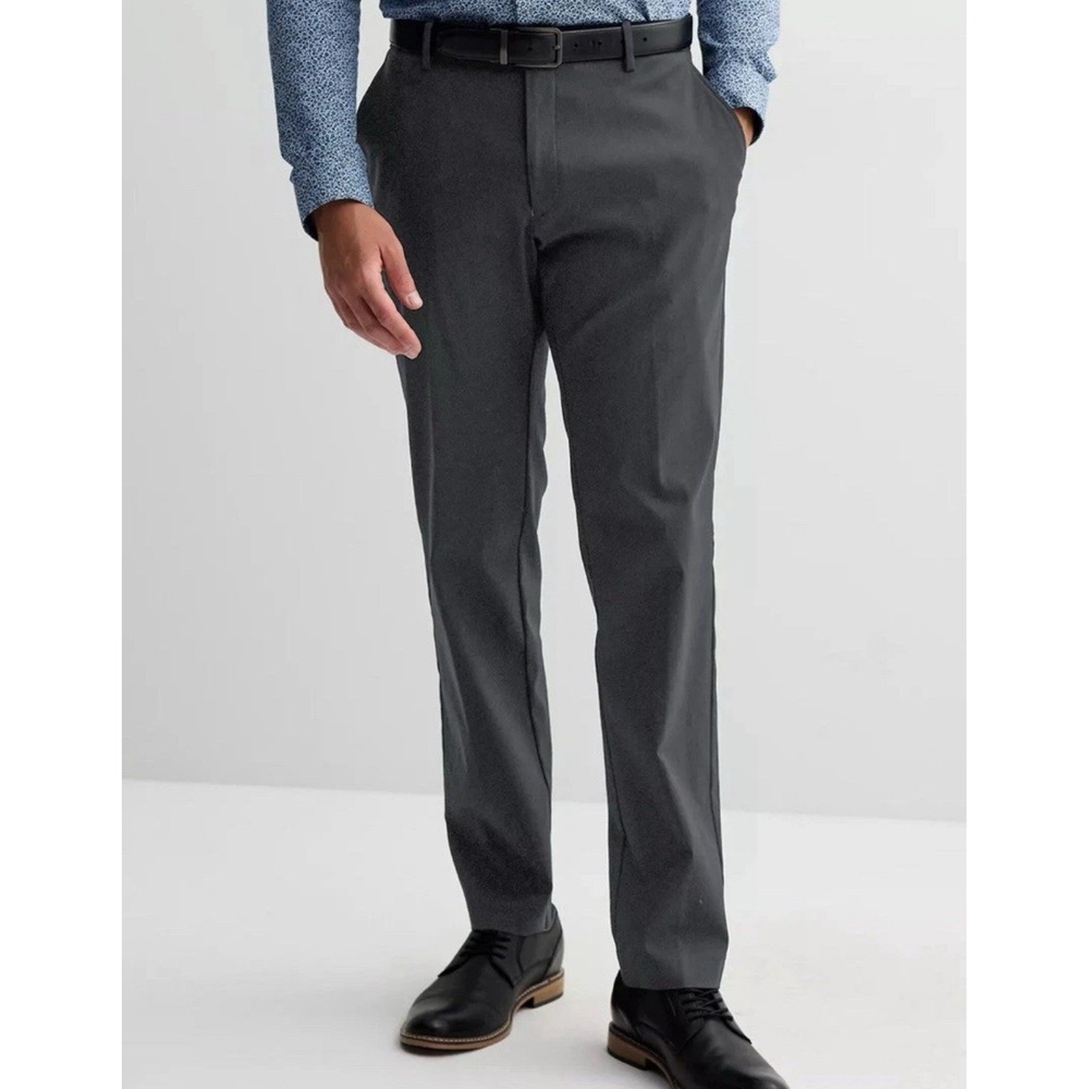 Apt. 9 Men's Slim Fit Dress Pants 32x30 Asphalt Gray Easy Care NWT